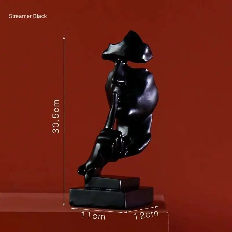 statuette or silencieux homme masqué moderne abstraite art classique hauteur 31cm largeur 11cm poids
