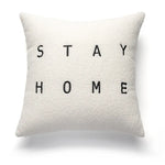 coussin abstrait brodé visages blanc moderne nordique 45x45cm decoration canapé chaise véhicule