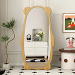miroir mural moderne panda bois finition noir brun chambre coucher