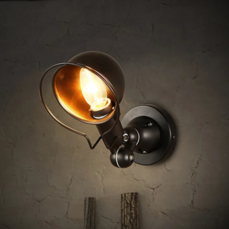 lampe murale rétro LED bras articulé noir doré industrielle éclairage chambre salon étude