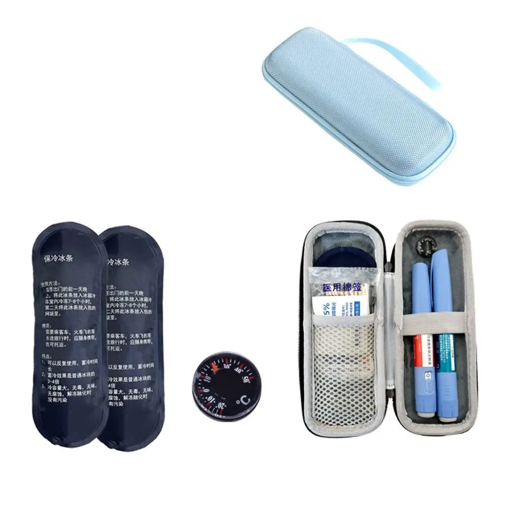 gaine réfrigération bleu flocons neige moderne sac isolation pilules insulin diabète refroidissement travel organizer