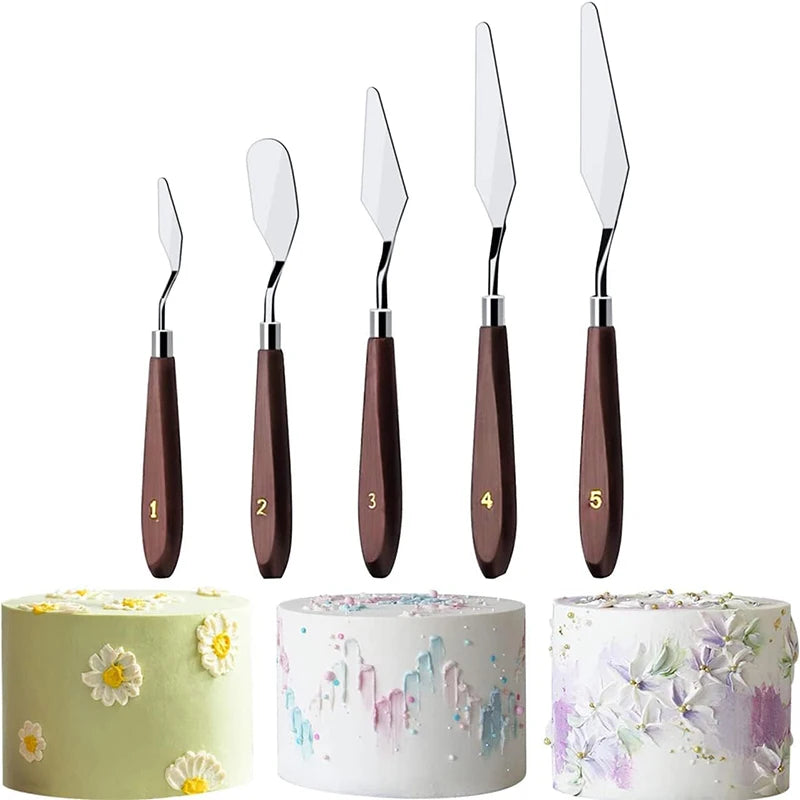 spatules pâtisserie acier inoxydable couteaux palette grattoir gâteau décoration peinture outil cuisine