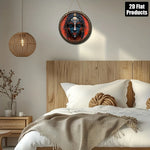 masque tribal bleu rouge noir artisanal tringle décoration murale occasionnelle ethnique 20cm
