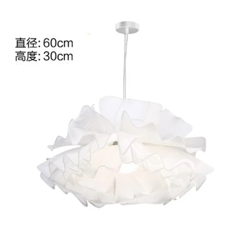 lampe suspendue moderne plissée blanc câble suspendu salon chambre nordique led
