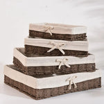 panier rangement tissé bambou beige brun clair rustique multiple utilisation bohème doublure opacité