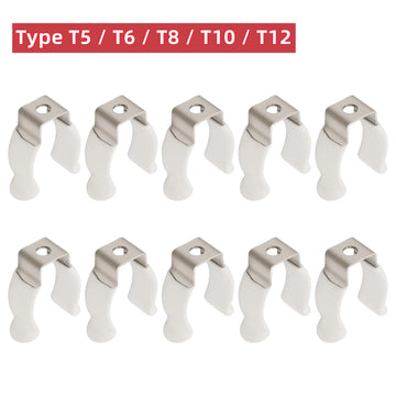 clips fixation blanc nickel moderne acier inoxydable t5 t6 t8 t10 t12 led