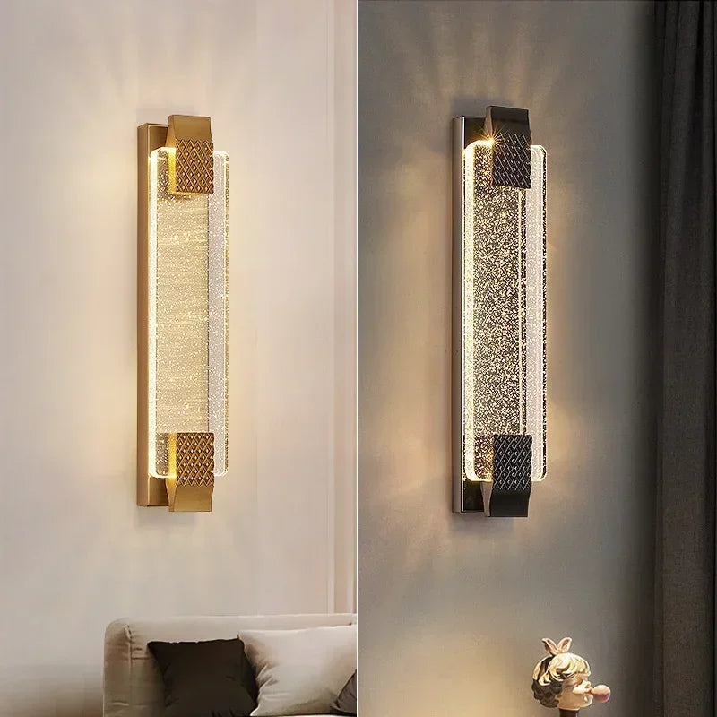 applique murale moderne or noir strass éclairage led étanche chambre salon étude cuisine