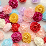 fleurs artificielles rose rouge jaune bleu violet blanches relief décor scrapbooking bricolage artisanat