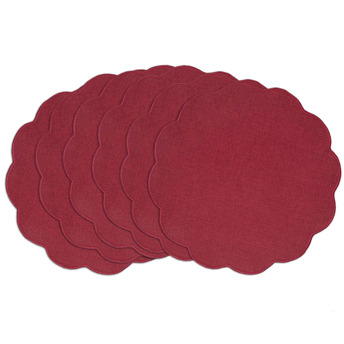 placemats rustiques lin rouge tissage naturel résistants chaleur table cuisine