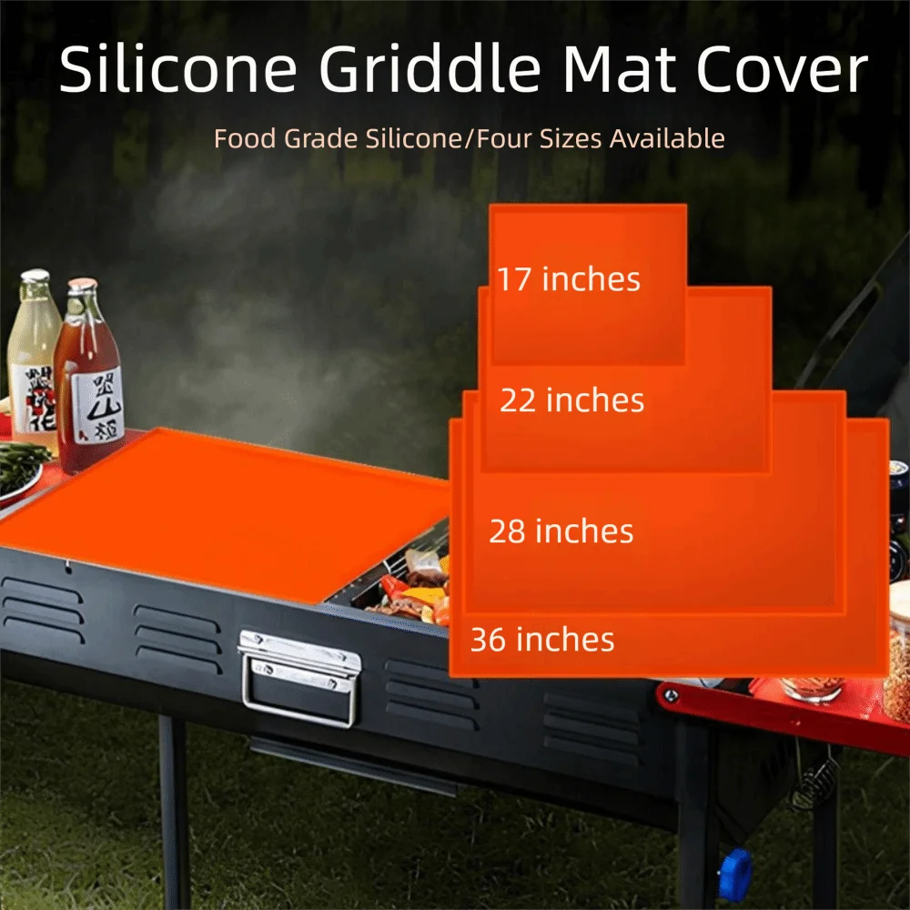 matelas cuisinière silicone orange moderne facile nettoyage résistant chaleur 17 22 28 36 inches