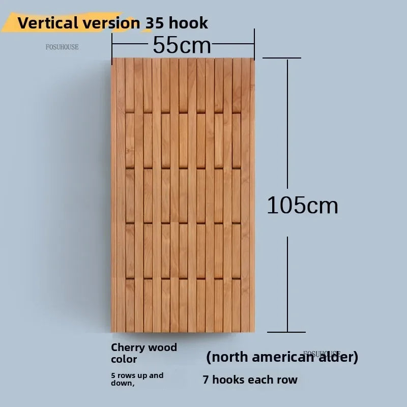 panneau mural bois naturel moderne ligne verticale simple deco murale porte manteau rangement