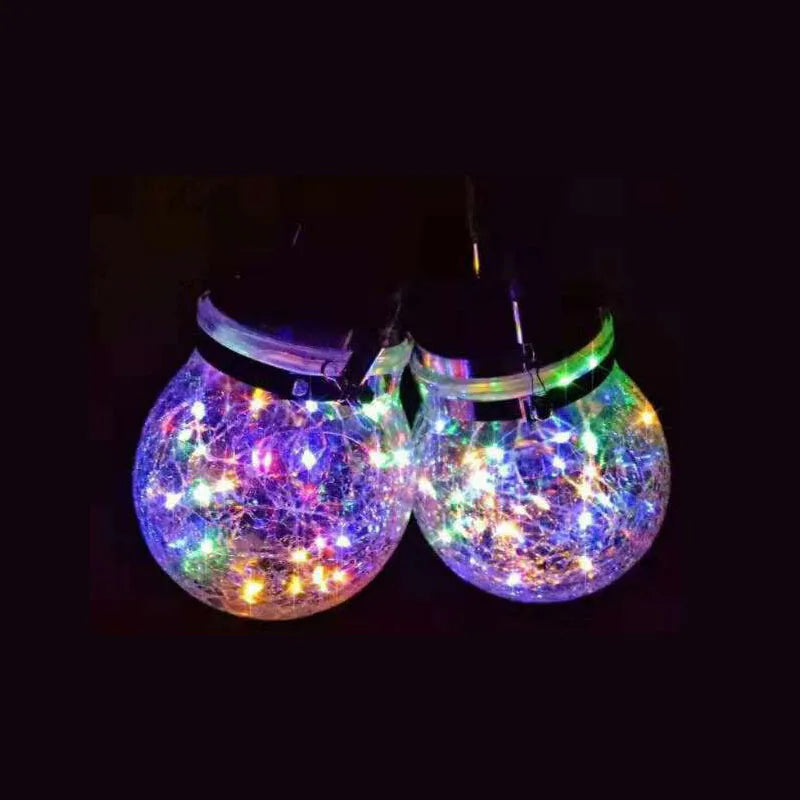 lampe solaire verre craquelé transparent argentée moderne extérieure patio jardin led ip65