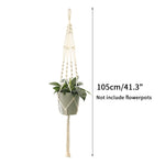 porte plante suspendu macramé blanc coton décoration bohème jardin intérieur balcon maison extérieur