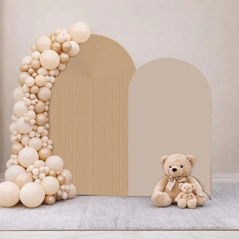rideau arqué beige rayures verticales moderne mariage anniversaire durable lavable gestion facile