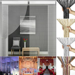 rideaux argentés franges brillantes modernes transparents salon chambre