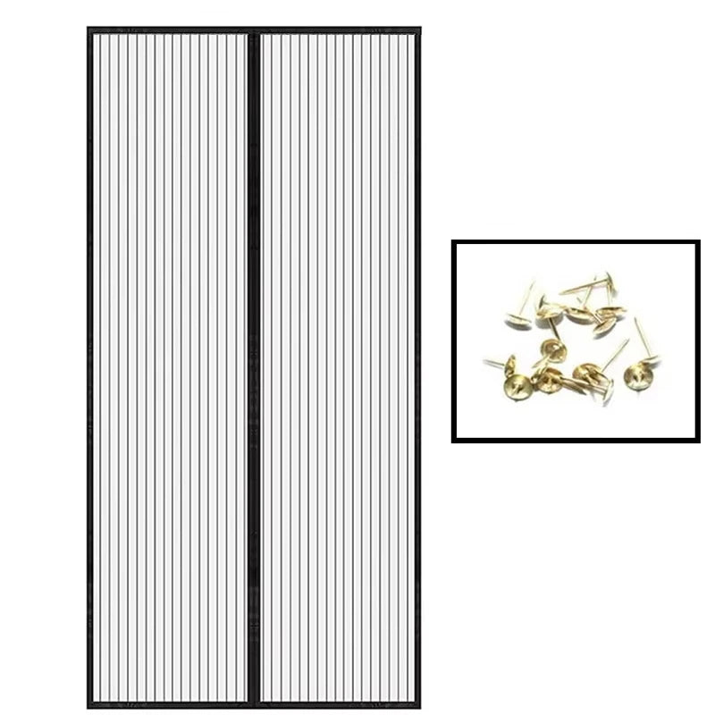 rideau moustiquaire porte blanc noir maille fine clips magnétiques autofermeture moderne