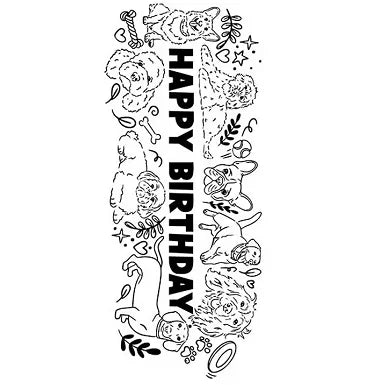 tampons transparents happy birthday fleurs animaux coeurs outils géométriques textes cartonnage anniversaire