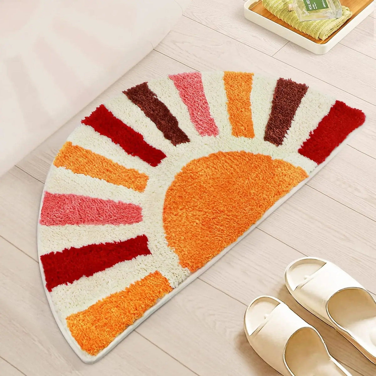 tapis bain moderne antidérapant imprimé rayures colorées salon salle bain porte machine lavable