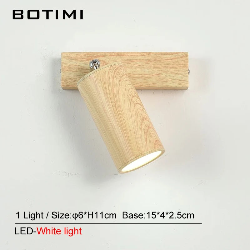 lampe murale moderne grain bois éclairage chambre entrée étude led 220v fixée mur contemporain