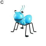 figurines insectes métal brillant vert bleu orange rouge artisanal moderneextérieur jardin décoration