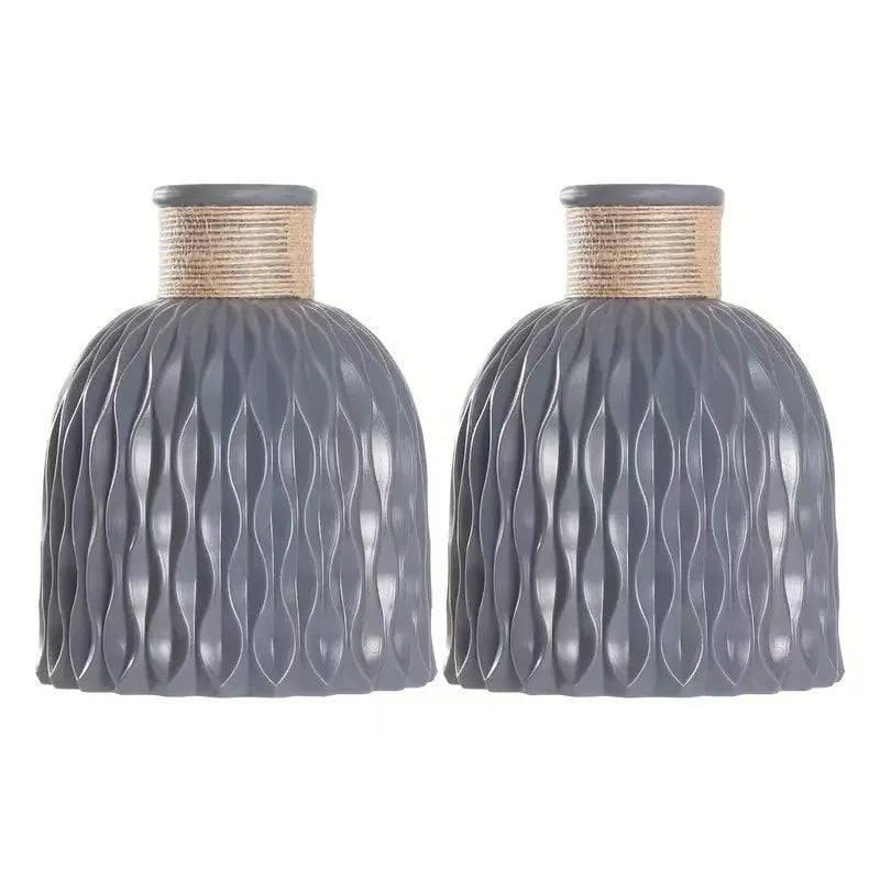 vase table moderne plastique blanc opaque tendance 12cm 14.5cm[arrangement floral incluse]
