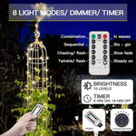 guirlande lumineuse fil cuivre led blanc doré modes batterie usb moderne décorationextérieurintérieur 100led
