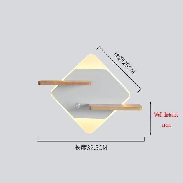 lampe murale moderne minimaliste blanc noir bois clair éclairage chambre salon led 11w warm