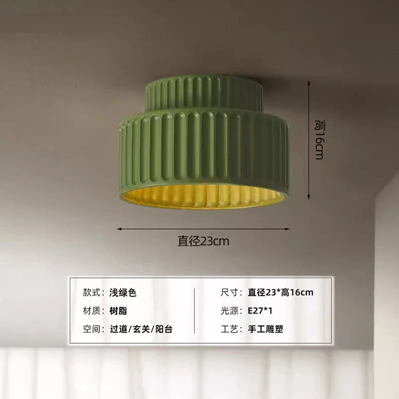 lampe moderne résine rouge vert rayures opaques chambre couloir salon