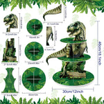 supports cupcakes dinosaures feuilles vert gris anniversaire jungle enfant thème jurassique festive occasionnels