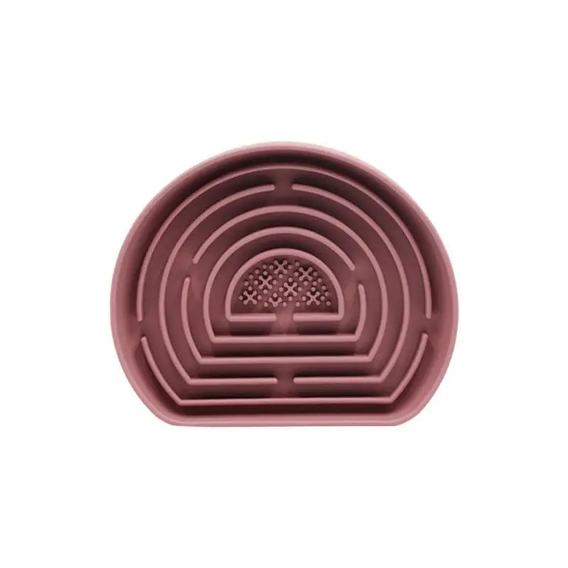 bol nourriture chien silicone vert bleu rose rayures horizontales grille perforation minimaliste