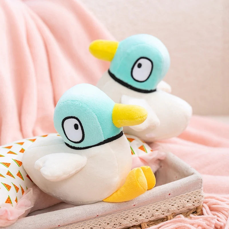 peluche canard mignon cartoon blanc turquoise jaune coton pp décoration chambre cadeau anniversaire noel