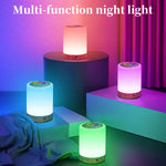 lampe table moderne blanc bois foncé texture bois rechargeable rgb led variable chambre salon