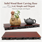 base racine sculptée bois rouge foncé sculptures complexes classique simple élégant