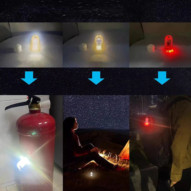lampe led rechargeable usb transparent effet hologramme annexe cle smartphone camping