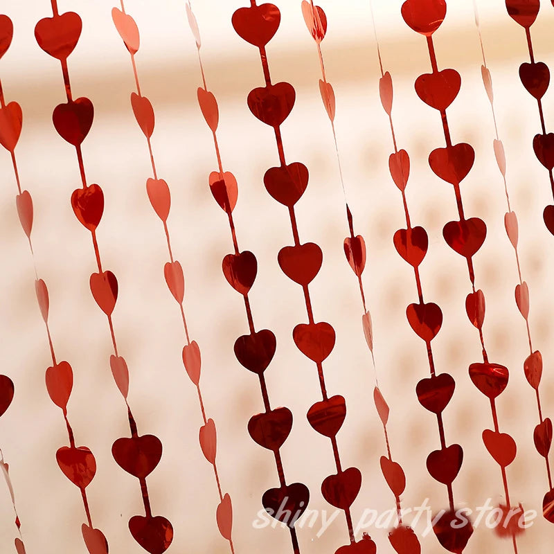 guirlande coeurs decoratifs brillants mariage anniversaire saint valentin feste noel