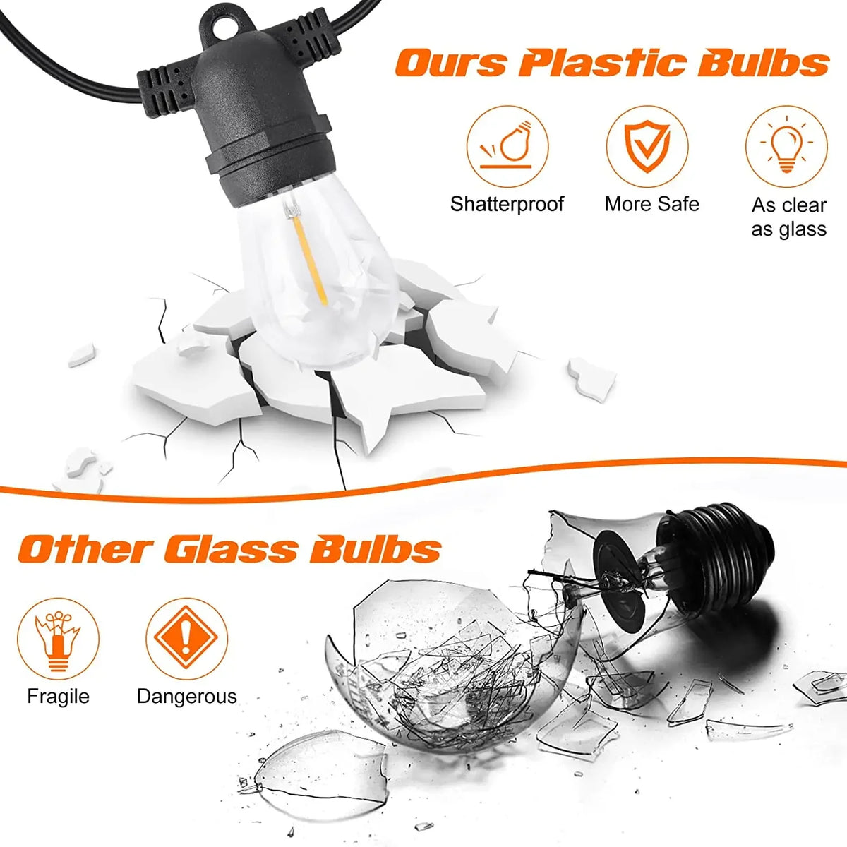 guirlande lumineuse solaire vintage filaments transparents noir industrielle extérieure 10mètres festive jardin party