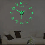 horloge murale moderne stickers numérotés 3d vert fluo noir doré minimaliste salon