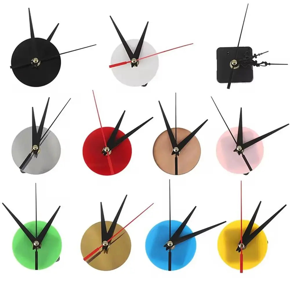 horloge murale verte minimaliste adhésive aiguilles noires pièces rechange rond opaques DIY