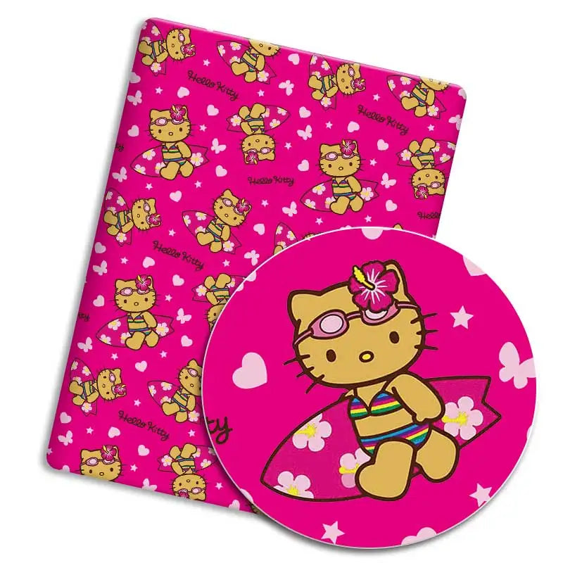 serviettes hello kitty motif coeurs ballons coton polyester résistant blanc rose vert jaune