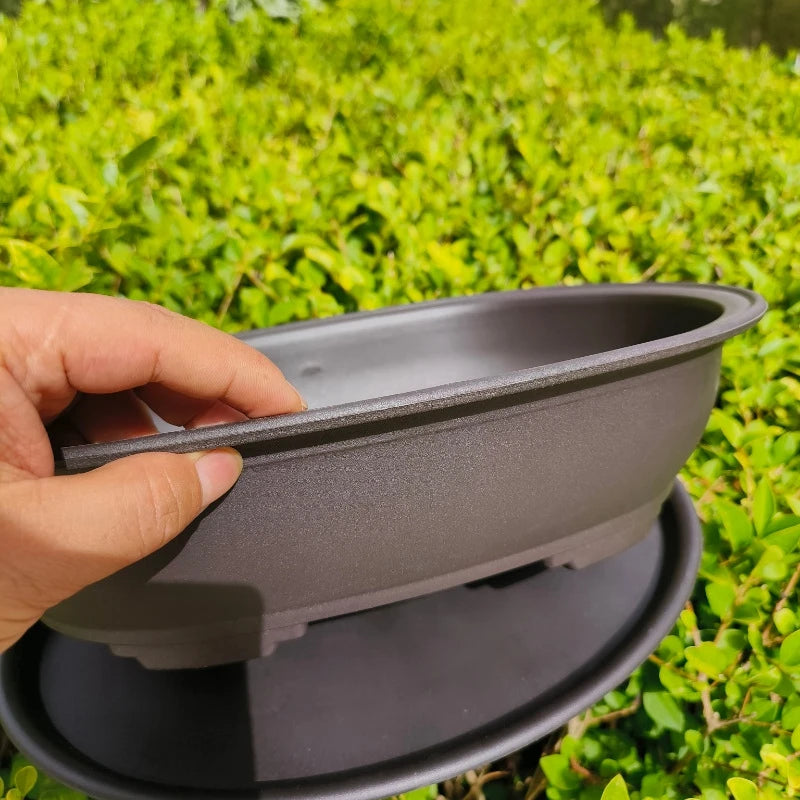 pot bonsaï noir moderne grille drainage plaque base miniatures décoratives jardin