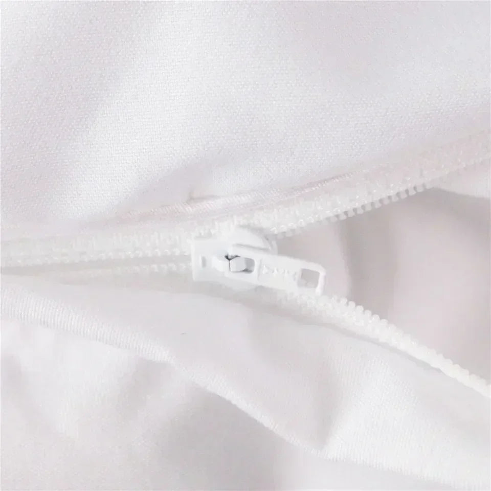 ensemble literie coton blanc impression 3d fermeture eclair duvet taies oreillers moderne minimaliste personnalisable