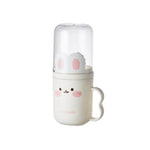 tasse dents dessin animé rose blanche oreilles lapin réutilisable moderne enfantine poignée transparente
