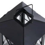 lanterne décorative rustique vintage fer suspension bougie récipient transparent noir blanc structure