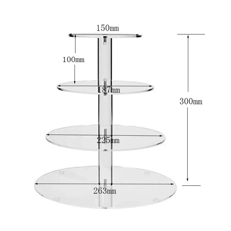 support cupcakes transparent moderne niveaux vis verticales grille 4mm epaisseur acrylique respectueux environnement