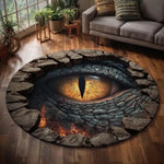 tapis rond violet dragon eye pierre texture rugueuse moderne fantastique 80x80cm 120x120cm