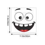 autocollants toilette souriant dessin animé blanc yeux grands ouverts larmes sourire langue sortie salle
