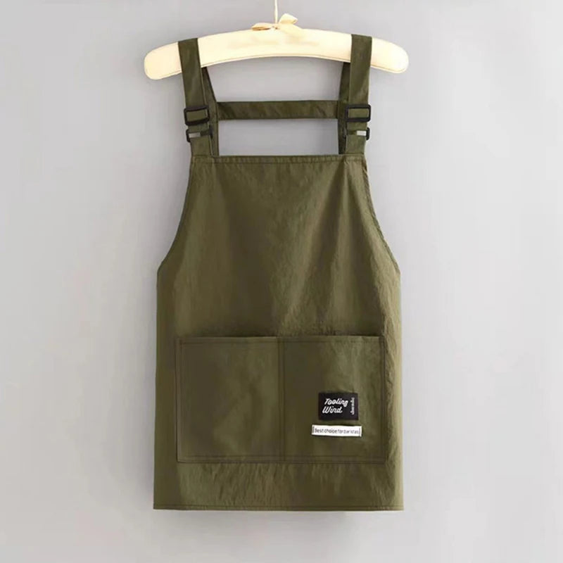 tablier cuisine marron vertolive rouge uni moderne fonctionnel boucles pocheavant étiquette logossering