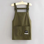 tablier cuisine marron vertolive rouge uni moderne fonctionnel boucles pocheavant étiquette logossering