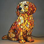 veilleuse lampe poser résine multicolore mosaïque art deco animal compagnie chambre