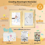 Cadre photo pliable bois blanc empreintes mains bébés souvenir classique kit encre instructions